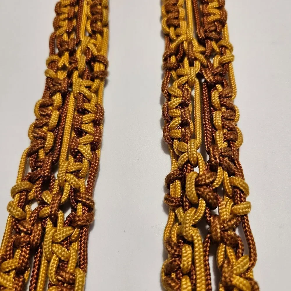 Boho Gold and Brown Woven Rope Belt Waist 